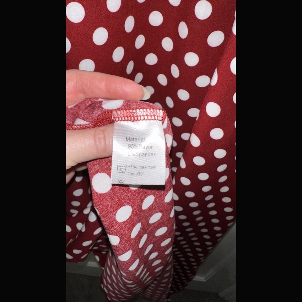 LILBETTER Women V-Neck Polka Dot Print Spaghetti Strap Boho Long Maxi Dress NWT - Picture 6 of 8